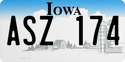 IA license plate ASZ174