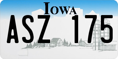IA license plate ASZ175