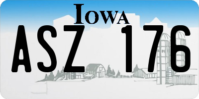 IA license plate ASZ176