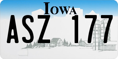 IA license plate ASZ177