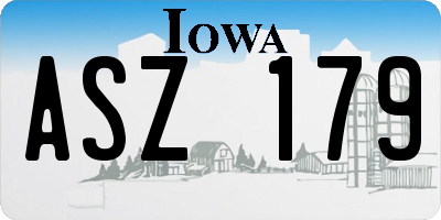 IA license plate ASZ179