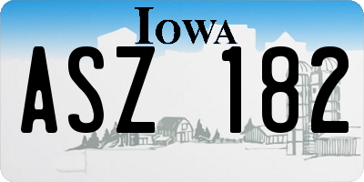 IA license plate ASZ182