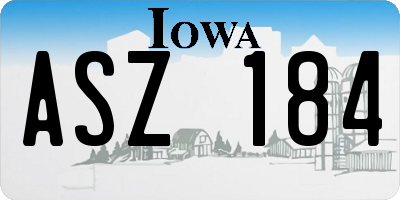 IA license plate ASZ184