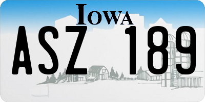 IA license plate ASZ189