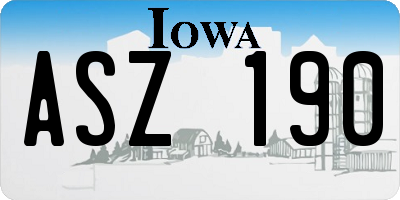 IA license plate ASZ190
