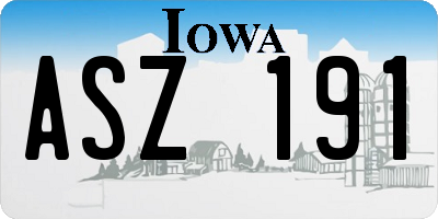 IA license plate ASZ191