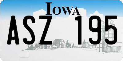 IA license plate ASZ195