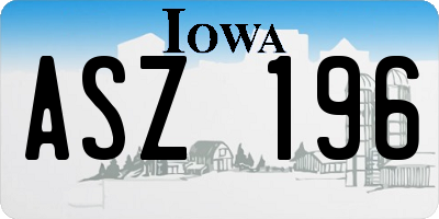 IA license plate ASZ196