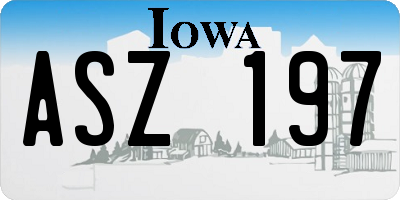 IA license plate ASZ197
