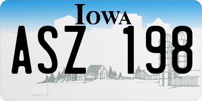 IA license plate ASZ198