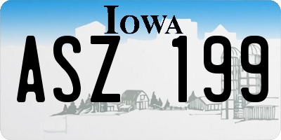 IA license plate ASZ199