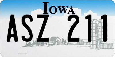 IA license plate ASZ211