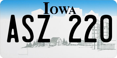 IA license plate ASZ220