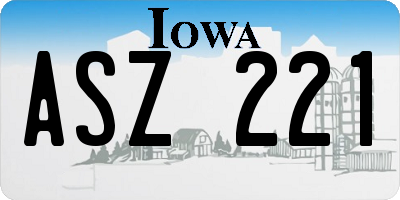 IA license plate ASZ221