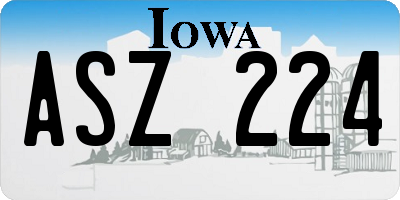 IA license plate ASZ224