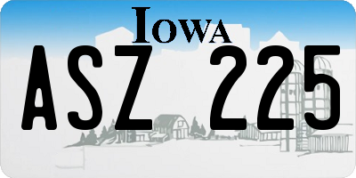 IA license plate ASZ225