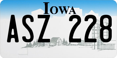 IA license plate ASZ228