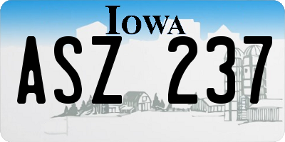 IA license plate ASZ237