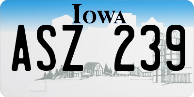 IA license plate ASZ239