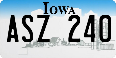 IA license plate ASZ240