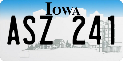 IA license plate ASZ241