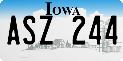 IA license plate ASZ244
