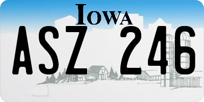 IA license plate ASZ246