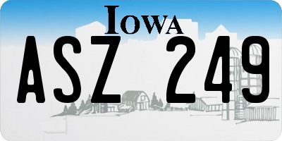 IA license plate ASZ249