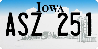 IA license plate ASZ251