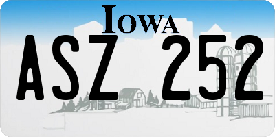 IA license plate ASZ252