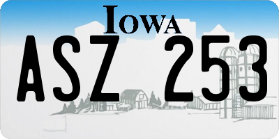 IA license plate ASZ253