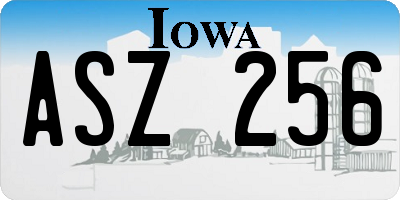 IA license plate ASZ256