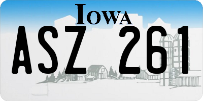 IA license plate ASZ261