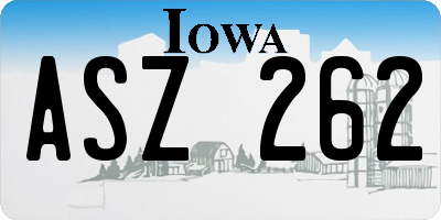 IA license plate ASZ262