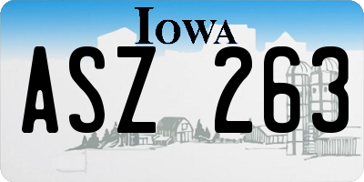 IA license plate ASZ263
