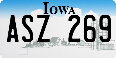 IA license plate ASZ269