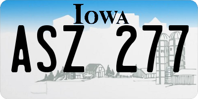 IA license plate ASZ277
