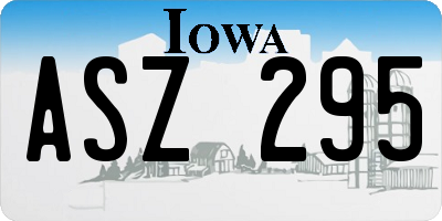 IA license plate ASZ295