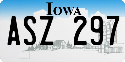 IA license plate ASZ297