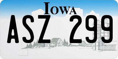 IA license plate ASZ299