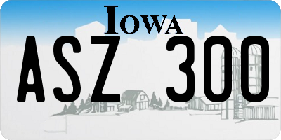 IA license plate ASZ300