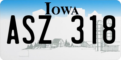 IA license plate ASZ318