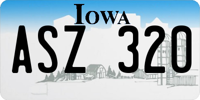 IA license plate ASZ320