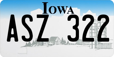 IA license plate ASZ322