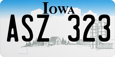 IA license plate ASZ323