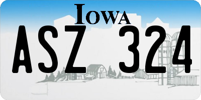IA license plate ASZ324