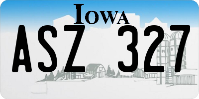 IA license plate ASZ327