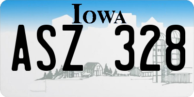 IA license plate ASZ328