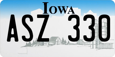 IA license plate ASZ330