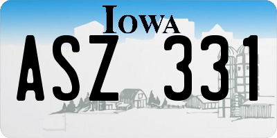 IA license plate ASZ331